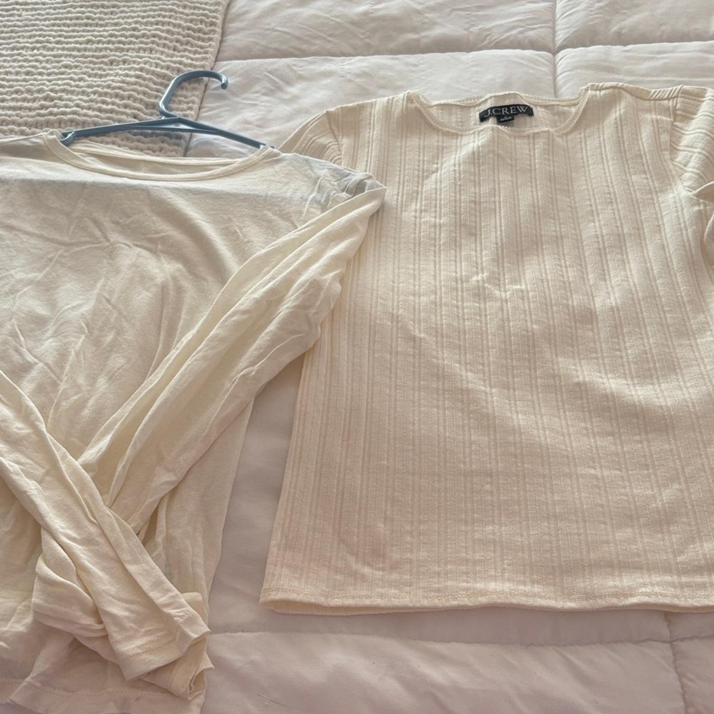 J. Crew Cream Long Sleeve Tops Set